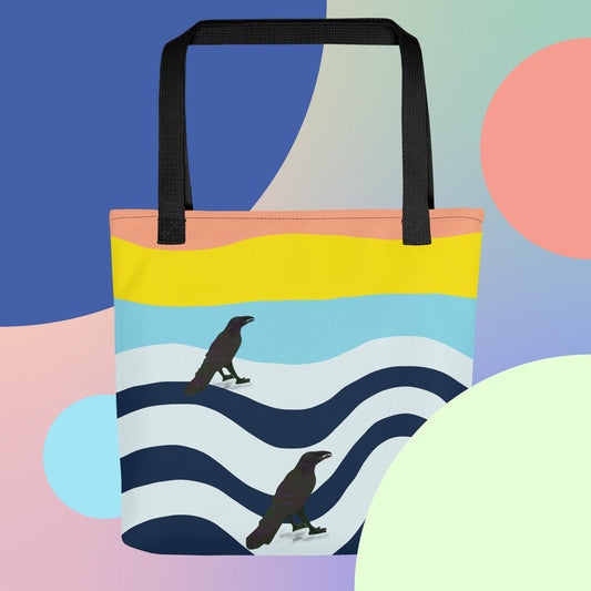 Wavy Raven Tote Bag