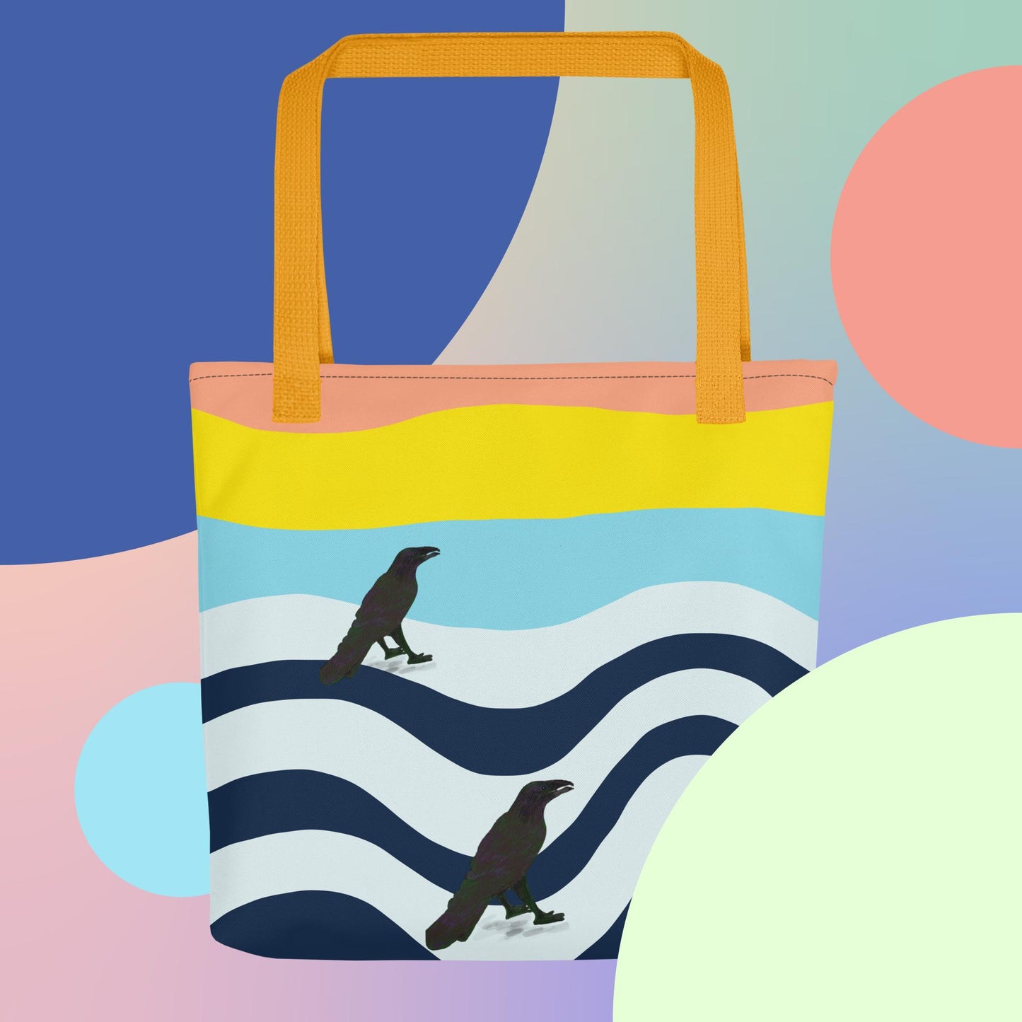 Wavy Raven Tote Bag