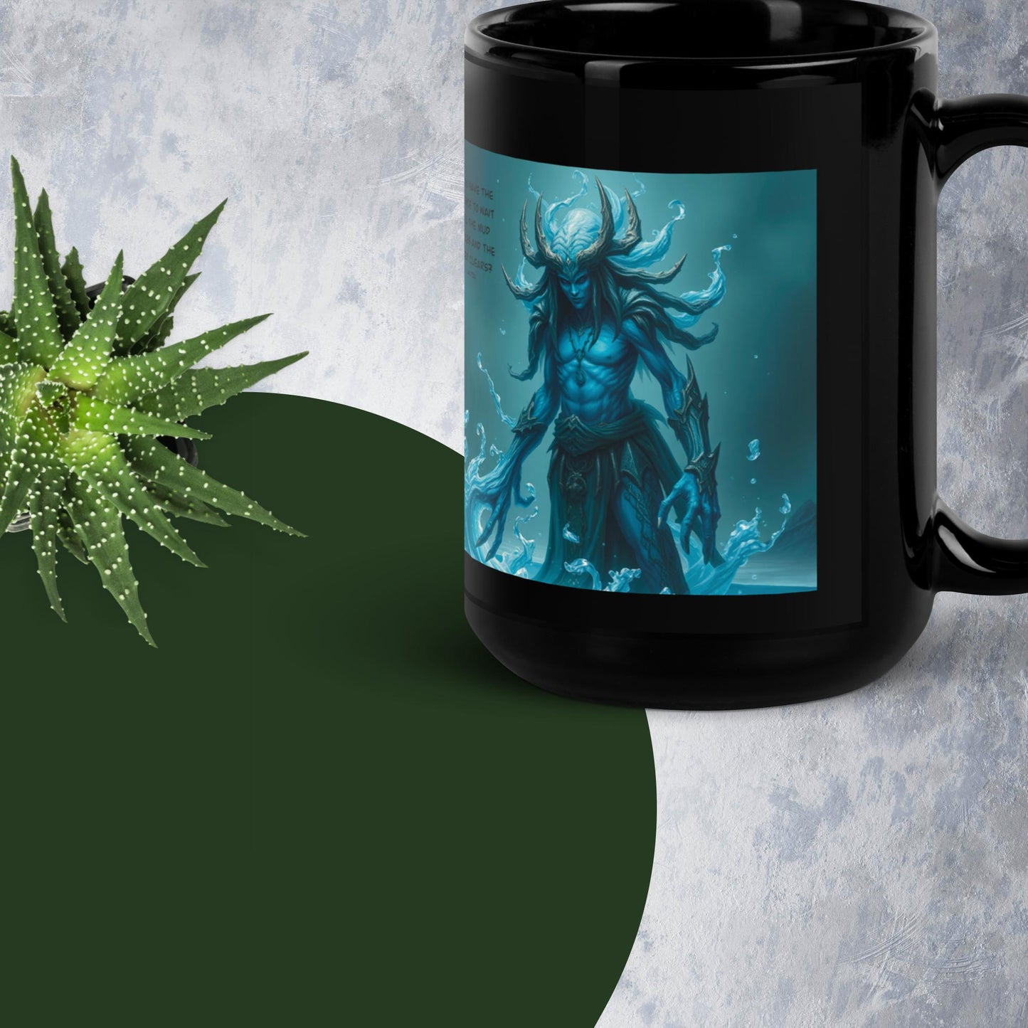 Water Elemental Black Glossy Mug