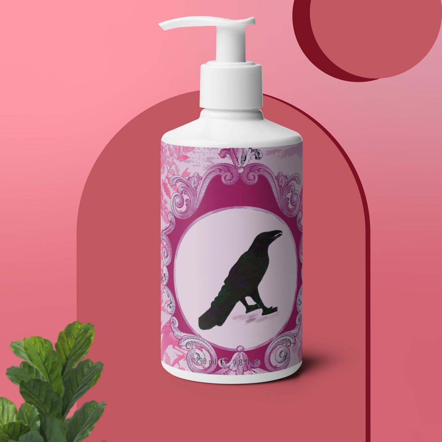 Pink Vintage Raven Design Floral Hand & Body Lotion