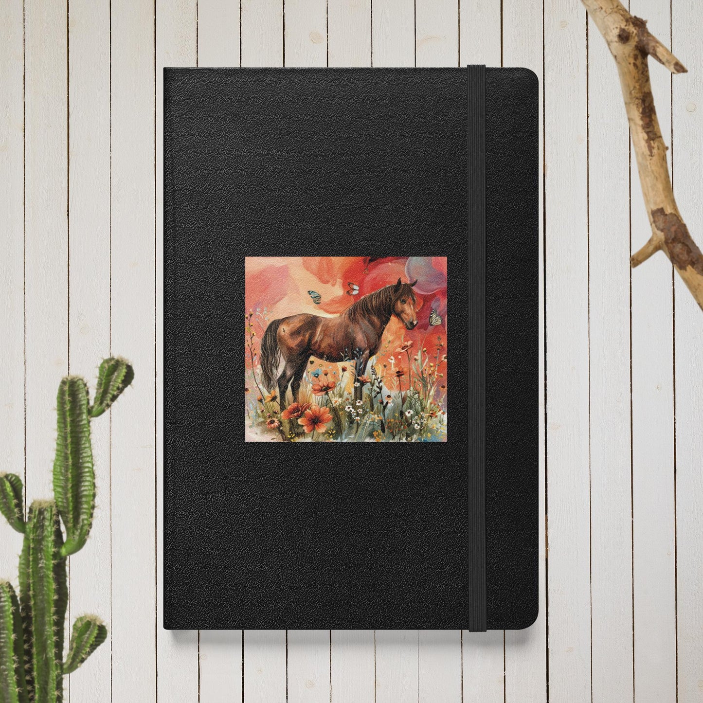 Horse And Butterflies Hardcover Bound Notebook