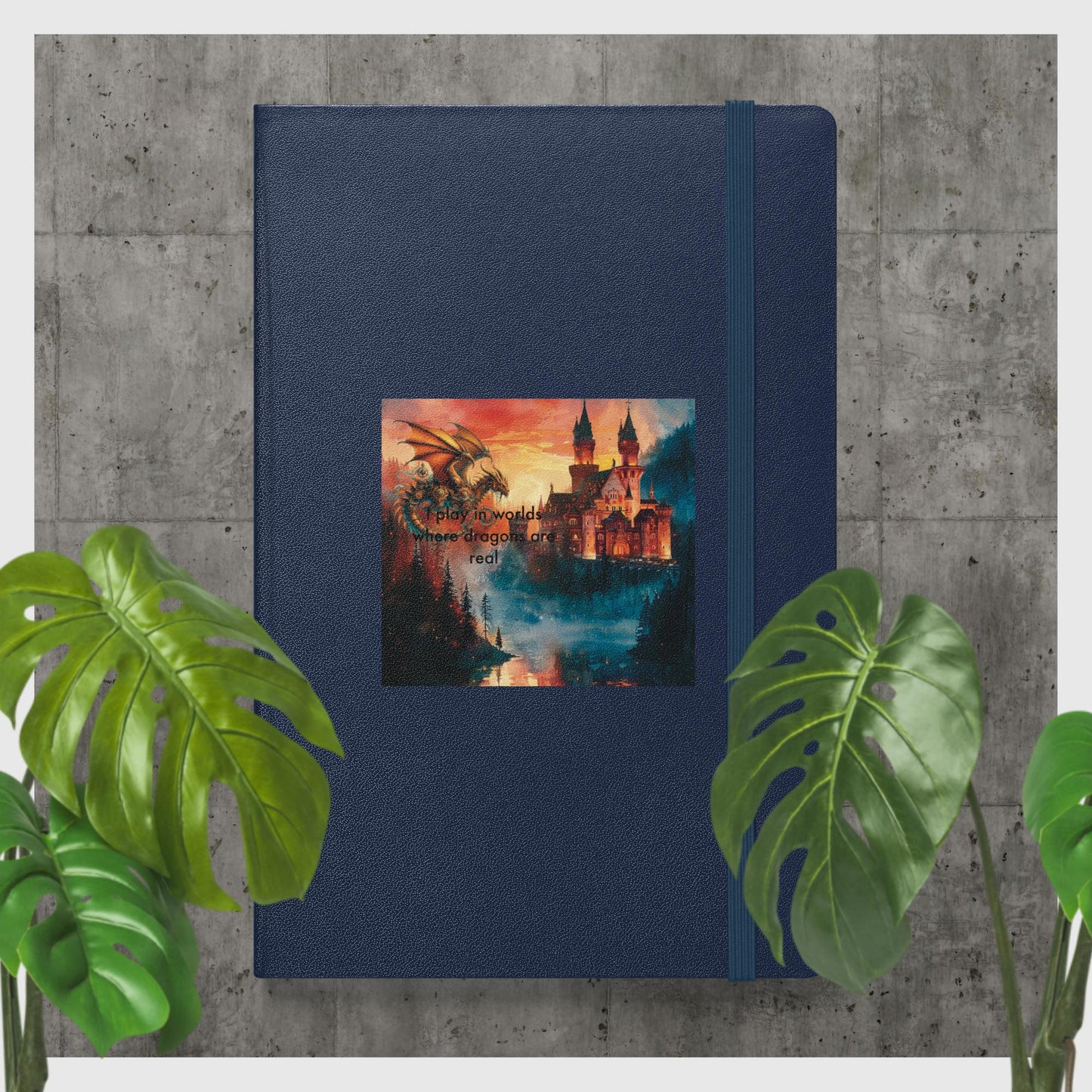 I Travel In Worlds Where Dragons Live Hardcover Bound Notebook