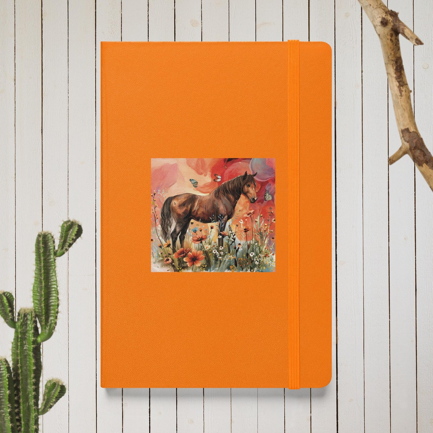 Horse And Butterflies Hardcover Bound Notebook