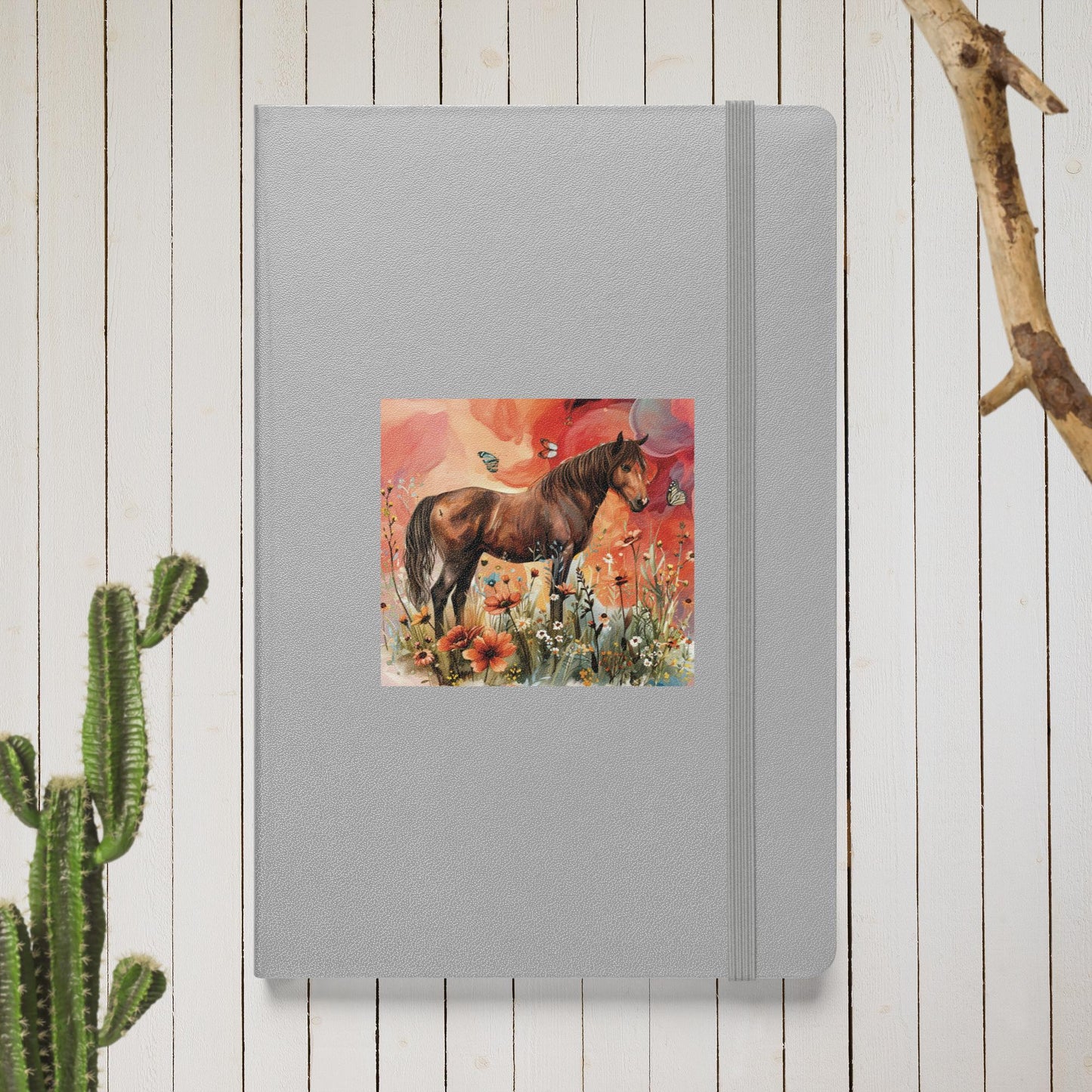 Horse And Butterflies Hardcover Bound Notebook