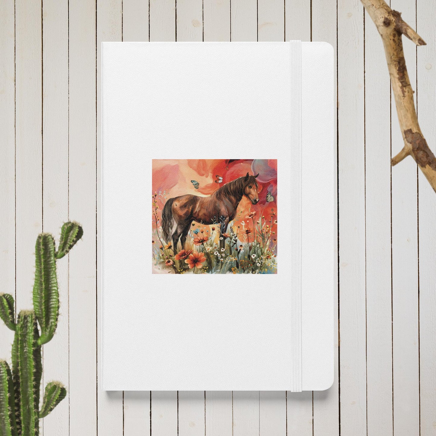 Horse And Butterflies Hardcover Bound Notebook