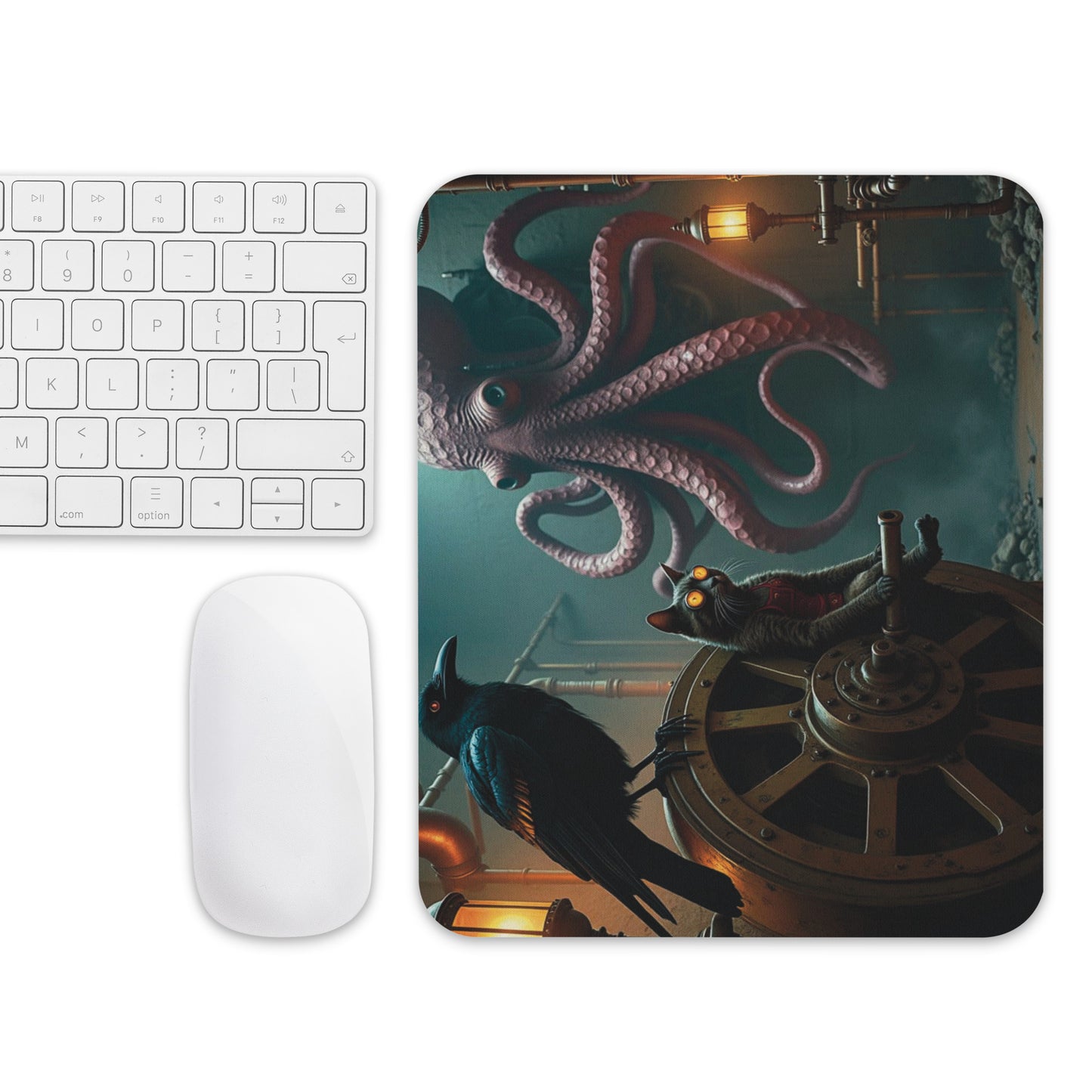 Nautical Nightmares: Octopus Odyssey Mousepad