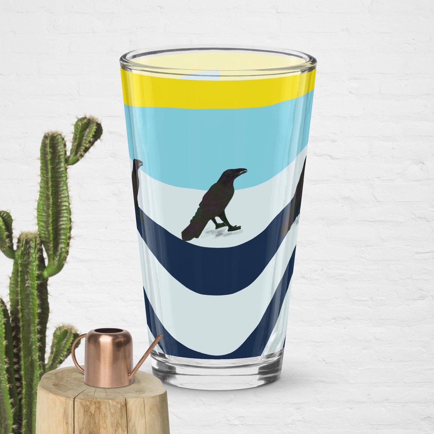 Wavy Raven Shaker Pint Glass