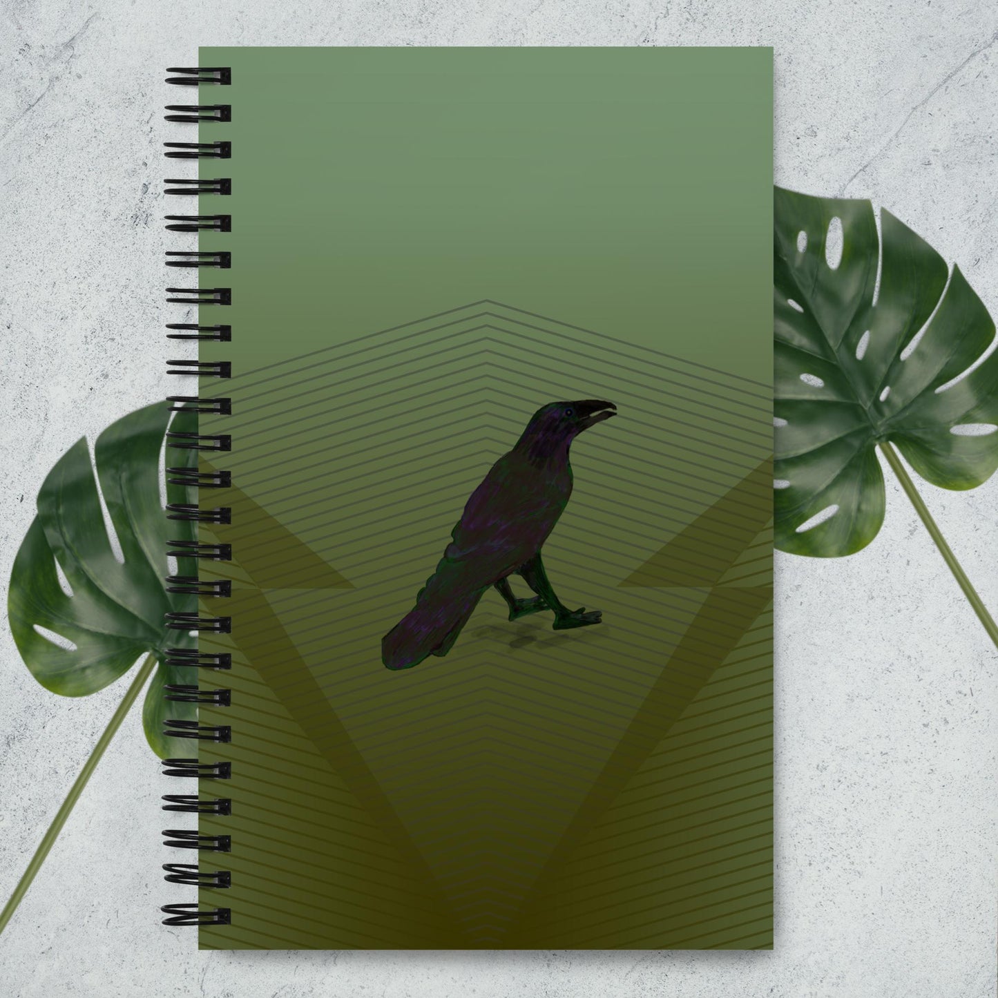 Green Rising Raven Spiral Notebook