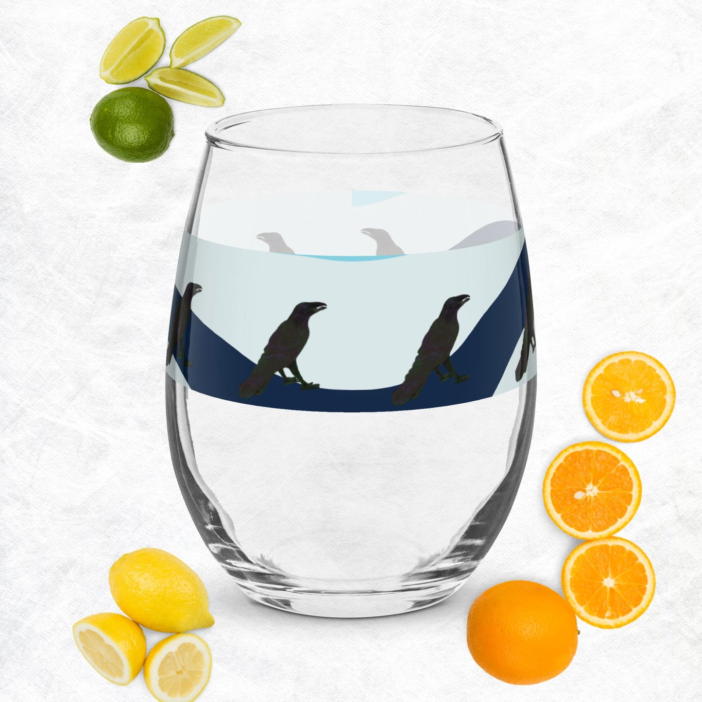 Wavy Raven Stemless Wine Glass