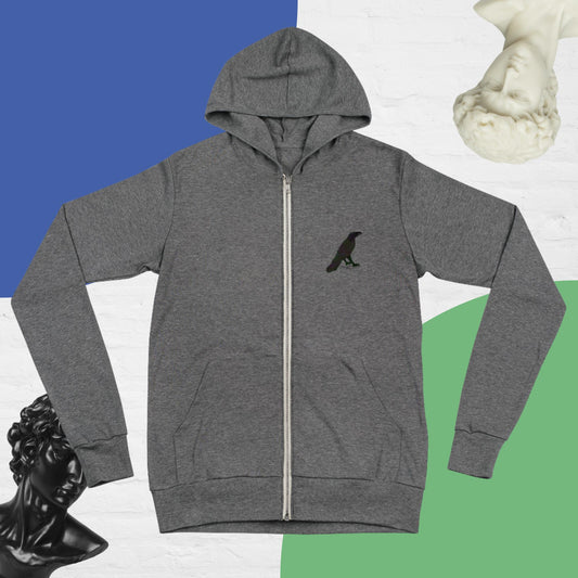 Raven Design Unisex Zip Hoodie