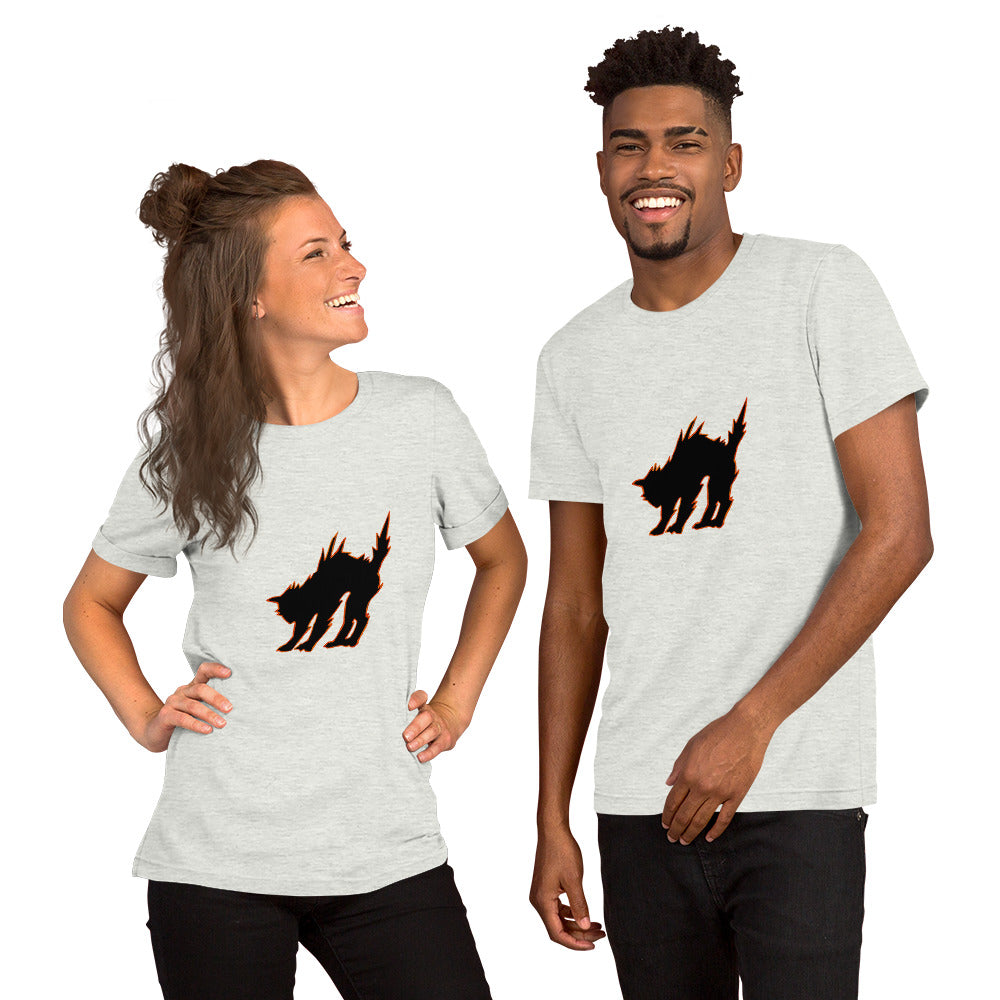 Midnight Prowler: Unisex Black Cat  T-shirt