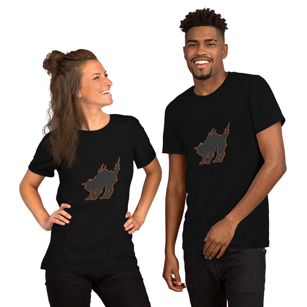 Midnight Prowler: Unisex Black Cat  T-shirt