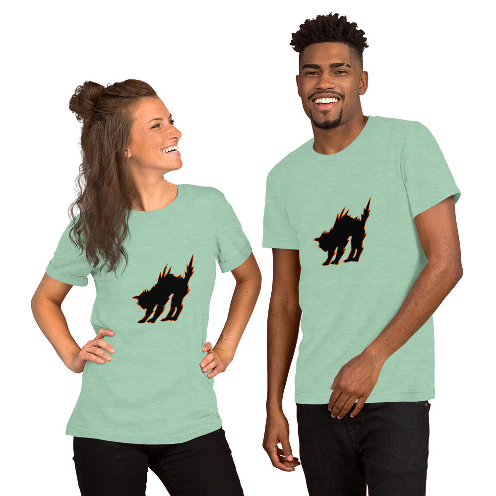 Midnight Prowler: Unisex Black Cat  T-shirt