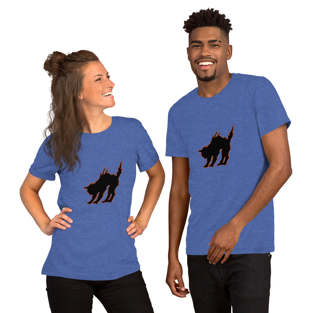 Midnight Prowler: Unisex Black Cat  T-shirt