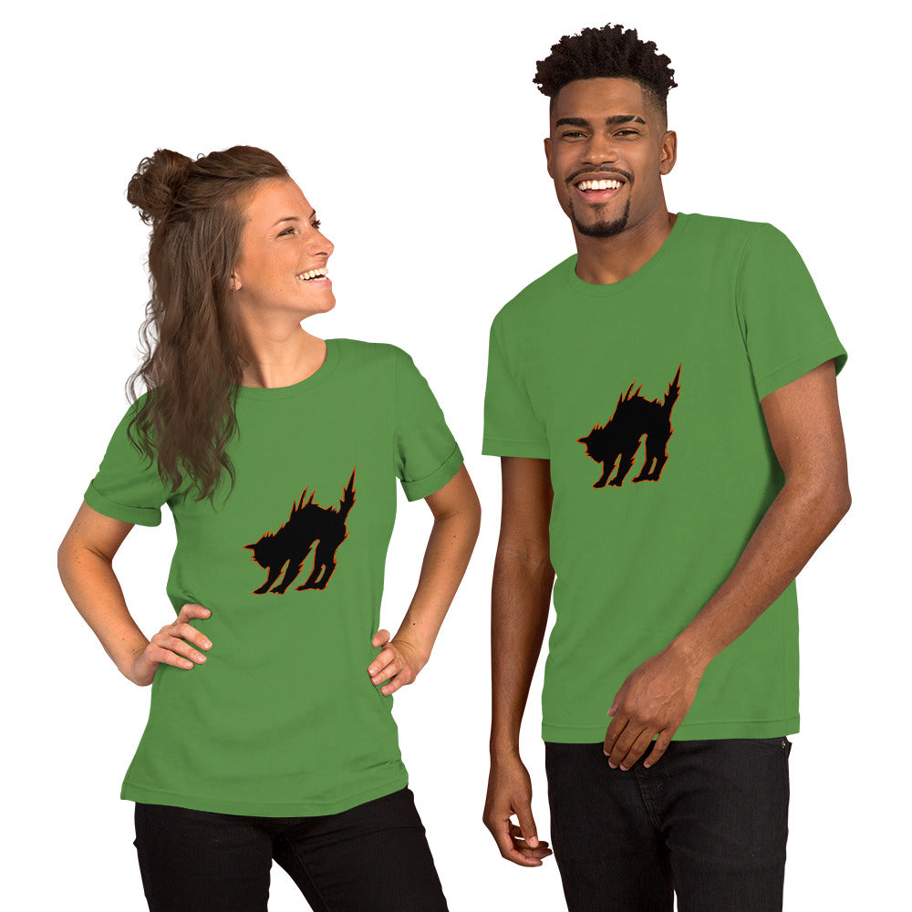 Midnight Prowler: Unisex Black Cat  T-shirt