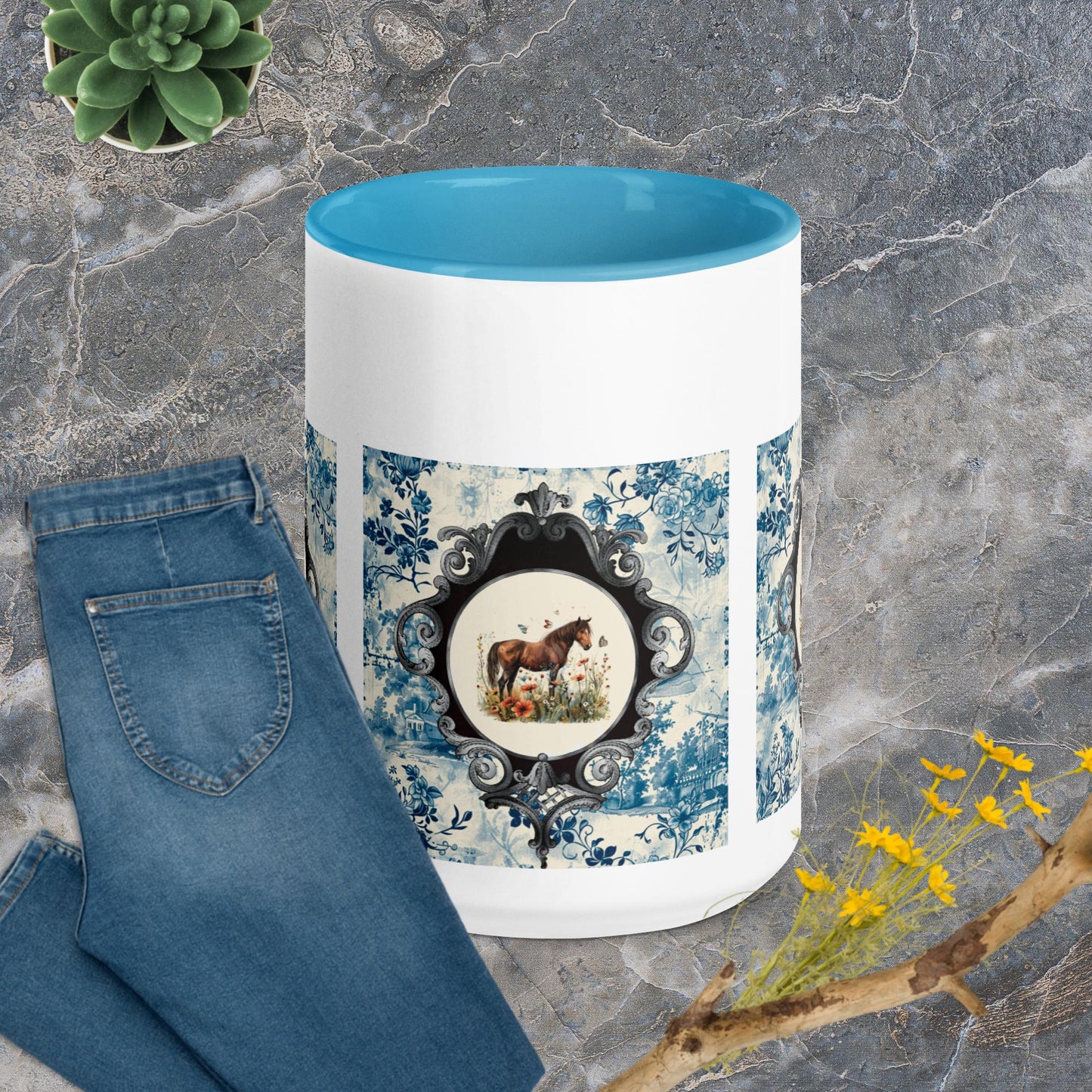 Horse And Butterflies 15 oz Mug