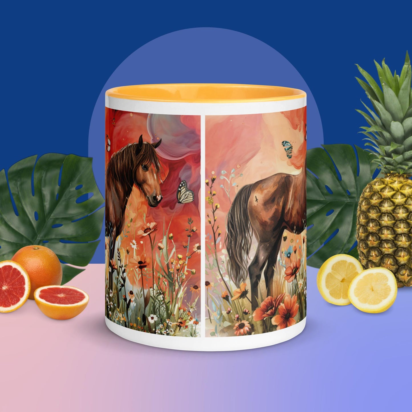 Horse With Butterflies Mug