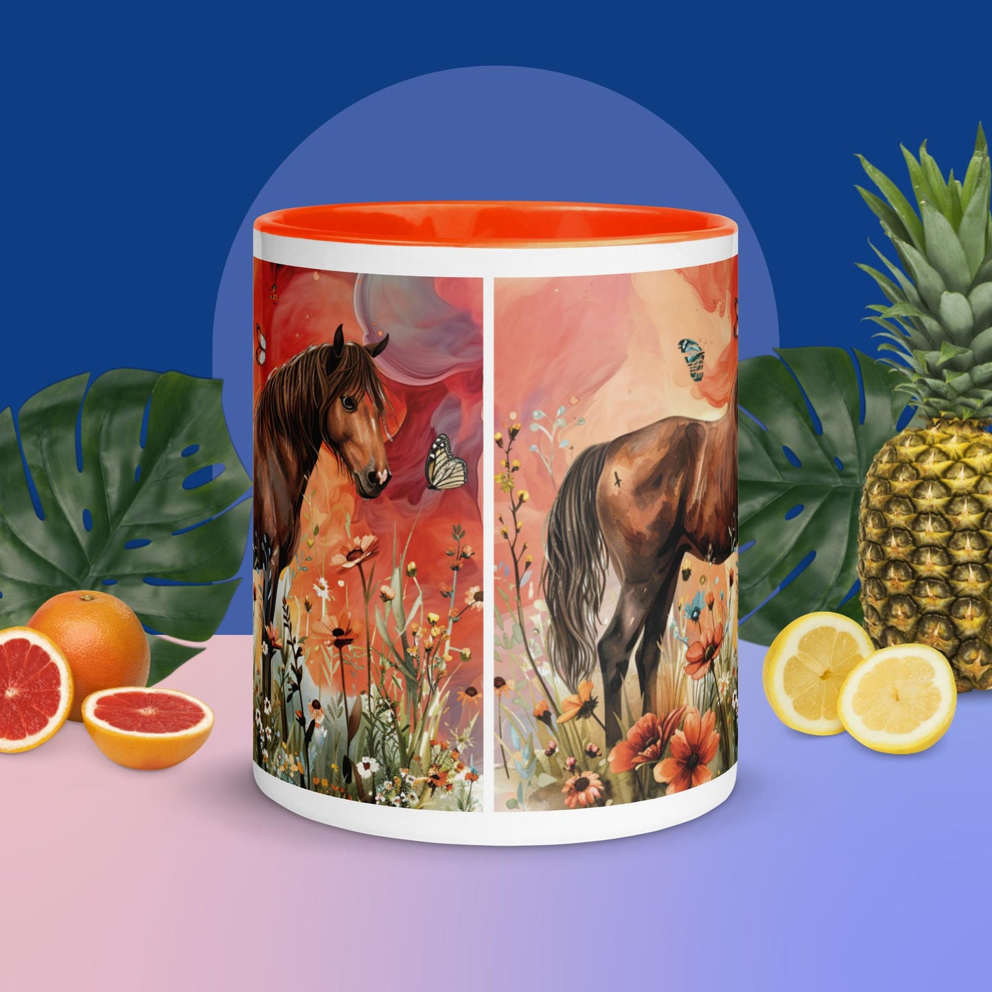 Horse With Butterflies Mug