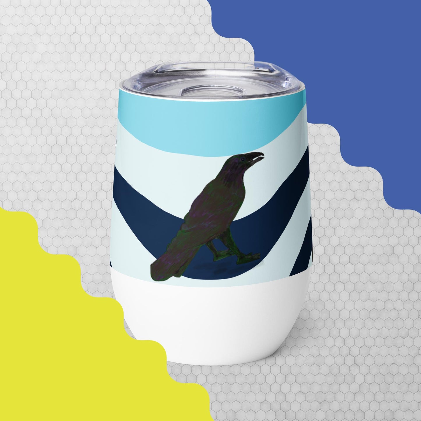 Wavy Raven Wine Tumbler